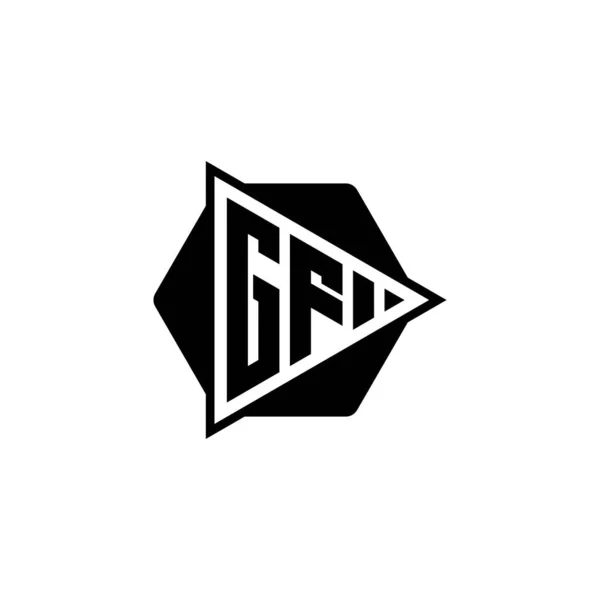 Monogram Logo Letra Con Forma Botón Juego Triángulo Redondeado Hexagonal — Vector de stock