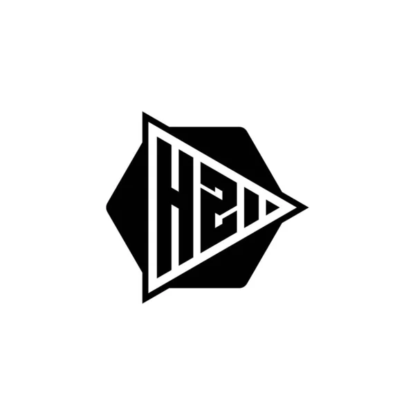 Буква Логотипа Monogram Шестиугольной Ротационной Кнопкой Треугольной Формы Логотип Треугольной — стоковый вектор