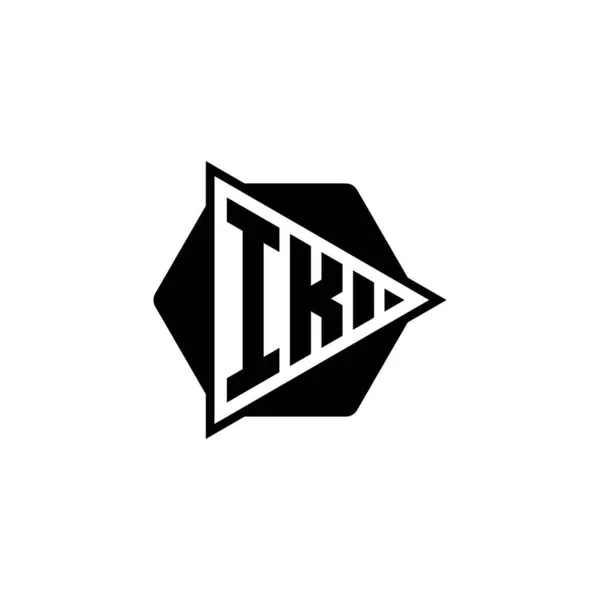 Monogram Logo Letra Con Forma Botón Juego Triangular Redondeado Hexagonal — Archivo Imágenes Vectoriales