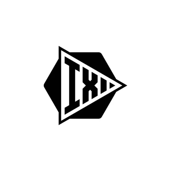 Logotipo Monograma Com Forma Botão Triângulo Reprodução Hexagonal Arredondado Logotipo — Vetor de Stock