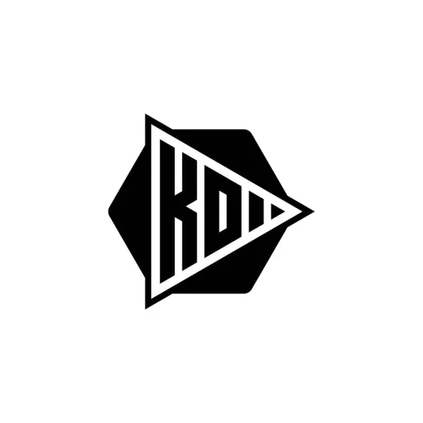Логотип Літери Monogram Кнопкою Трикутника Відтворює Шестикутну Округлу Форму Логотип — стоковий вектор