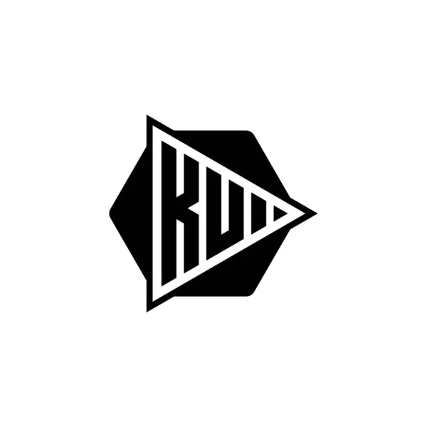 Logo Monogram Litery Trójkątnym Kształcie Przycisku Odtwarzania Sześciokątne Zaokrąglone Logo — Wektor stockowy