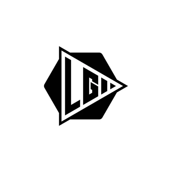 Логотип Буква Monogram Кнопковою Формою Трикутника Шестикутної Форми Трикутник Коло — стоковий вектор