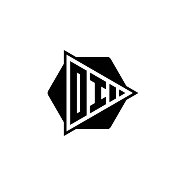 Logo Písmeno Trojúhelníkem Hrací Tlačítko Tvar Šestiúhelníkový Zaoblený Triangle Circle — Stockový vektor