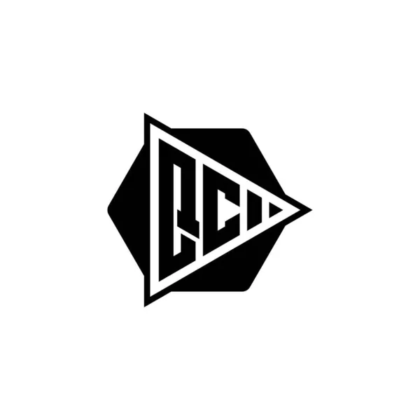 Logo Písmeno Trojúhelníkem Hrací Tlačítko Tvaru Šestiúhelníkové Zaoblené Triangle Circle — Stockový vektor