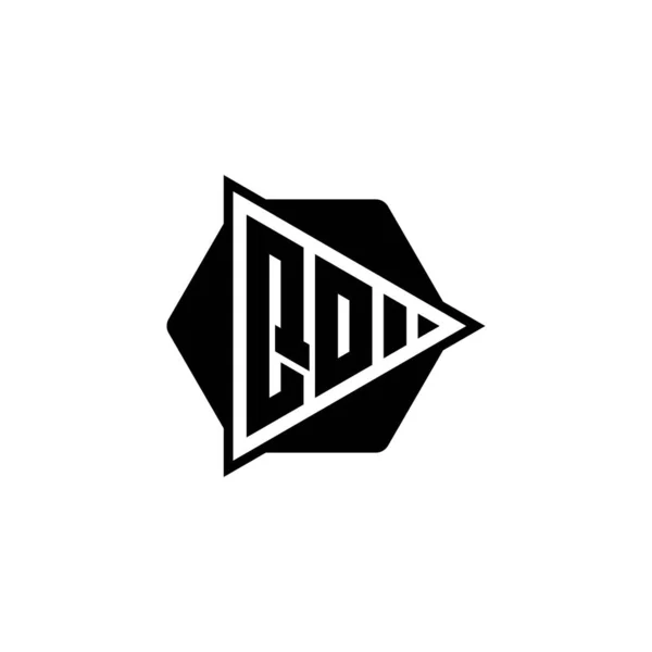 Monogram Logo Letter Met Driehoek Play Knop Vorm Zeshoekig Afgerond — Stockvector