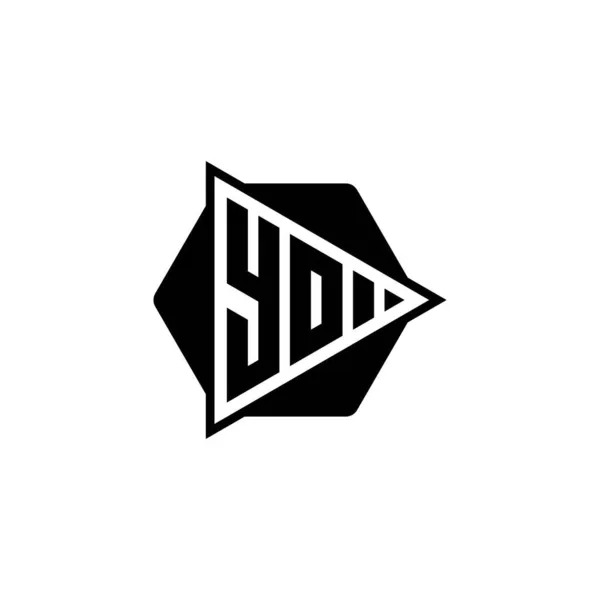 Monogram Logo Písmeno Trojúhelníkem Hrací Tlačítko Tvar Šestiúhelníkový Zaoblený Triangle — Stockový vektor