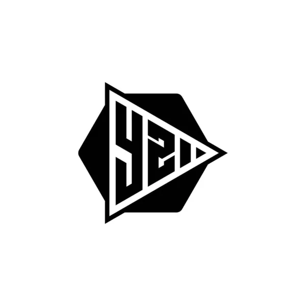 Monogram Logo Písmeno Trojúhelníkem Hrací Tlačítko Tvaru Šestiúhelníkové Zaoblené Triangle — Stockový vektor