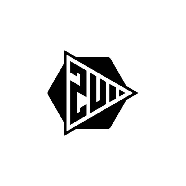 Logo Monogram Písmeno Trojúhelníkovým Tvarem Tlačítka Zaoblené Šestiúhelníkem Triangle Circle — Stockový vektor