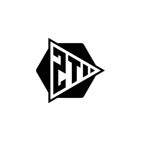 Monograma Logotipo Letra Com Forma Botão Jogo Triângulo Hexagonal Arredondado —  Vetores de Stock