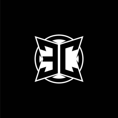 AK Monogram logo harfi, basit modern şekil tasarımlı. Yuvarlak yuvarlak monogram logosu.
