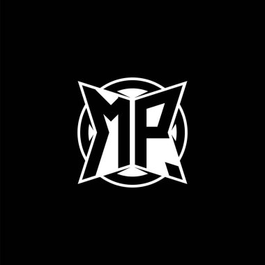MP Monogram logo harfi ve basit modern biçim tasarımı. Yuvarlak yuvarlak monogram logosu.