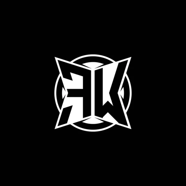 Basit Modern Şekil Tasarımlı Monogram Logo Harfi Yuvarlak Yuvarlak Monogram — Stok Vektör