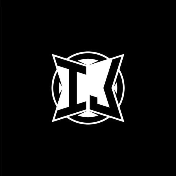 Basit Modern Şekil Tasarımlı Monogram Logo Harfi Yuvarlak Yuvarlak Monogram — Stok Vektör
