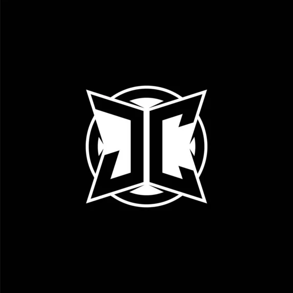 Monogram Logo Buchstabe Mit Einfachen Modernen Formstil Design Kreis Gerundetes — Stockvektor