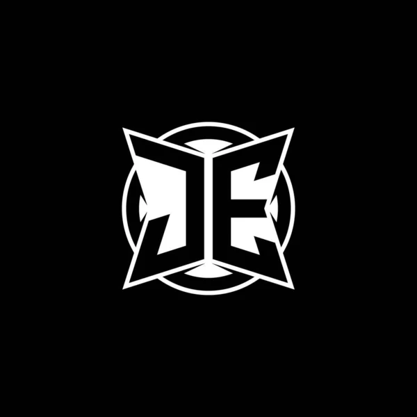 Monogram Logo Letter Simple Modern Shape Style Design Логотип Округлой — стоковый вектор