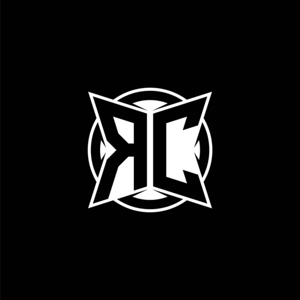Лист Логотипом Monogram Простим Сучасним Дизайном Форми Круглий Монограмний Логотип — стоковий вектор