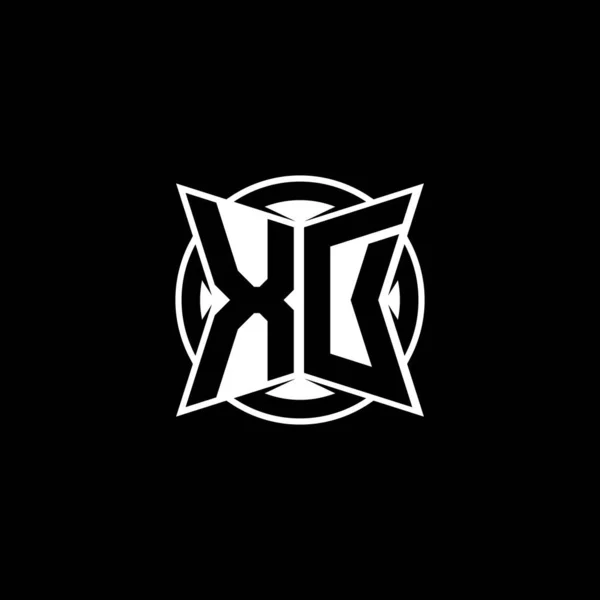 Monogram Logo Letter Simple Modern Form Style Design Логотип Округлой — стоковый вектор