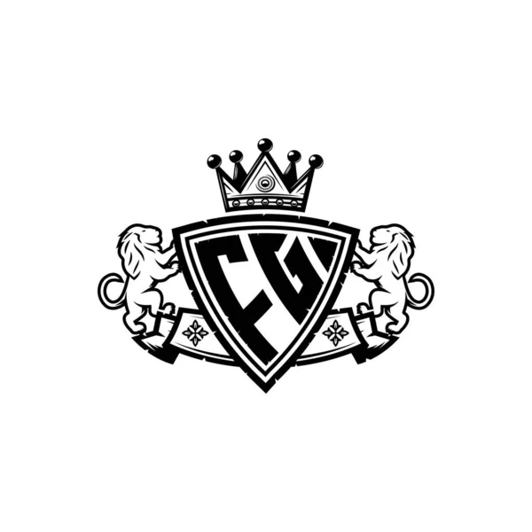 Letra Del Logotipo Del Monograma Con Diseño Estilo Corona Escudo — Archivo Imágenes Vectoriales