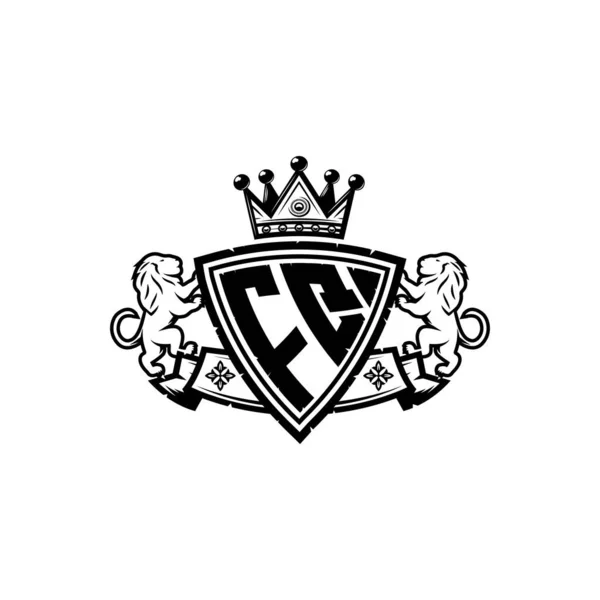 Monogram Logo Letter Simple Shield Crown Style Розкішна Монограма Логотип — стоковий вектор