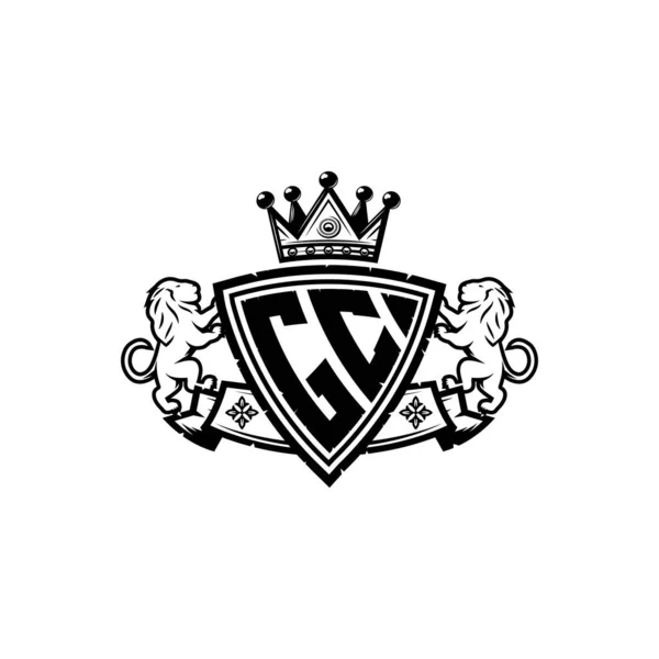 Буква Логотипа Monogram Изображением Короны Стиле Simple Shield Роскошная Монограмма — стоковый вектор
