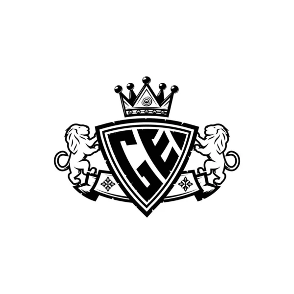 Буква Логотипа Изображением Короны Стиле Simple Shield Роскошная Монограмма Логотип — стоковый вектор