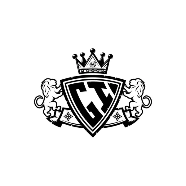 Monogram Логотип Простим Дизайном Щитової Корони Розкішна Монограма Логотип Розкоші — стоковий вектор