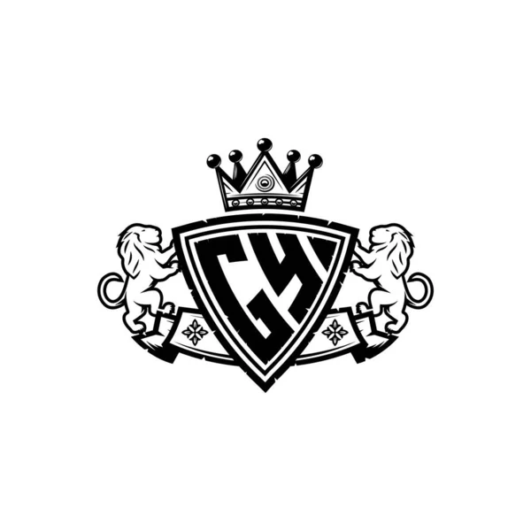 Логотип Літери Monogram Простим Дизайном Коронки Щита Розкішна Монограма Логотип — стоковий вектор