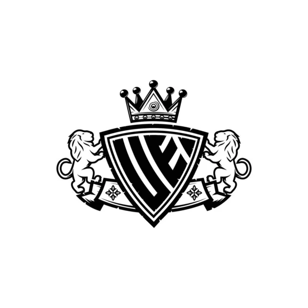 Carta Logotipo Monogram Con Diseño Estilo Corona Escudo Simple Lujoso — Archivo Imágenes Vectoriales