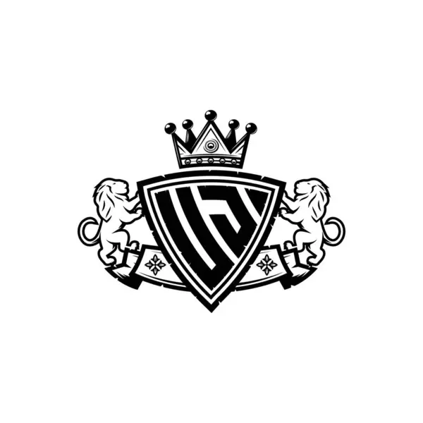 Dopis Logem Monogram Designem Stylu Simple Shield Crown Luxusní Monogram — Stockový vektor