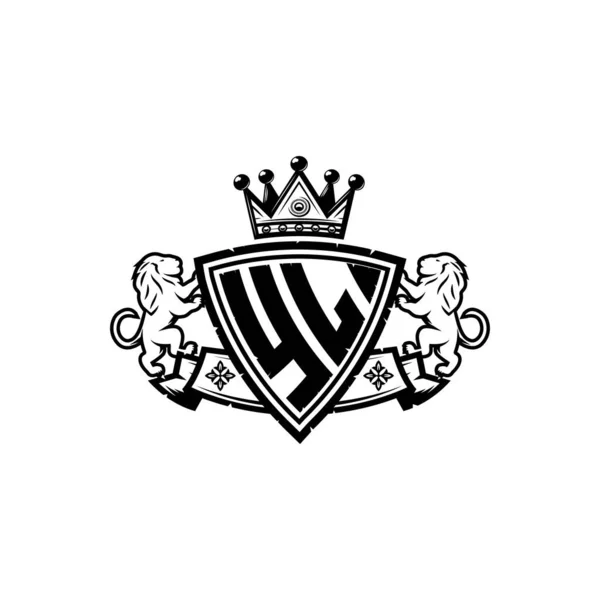 Letra Del Logotipo Monogram Con Diseño Estilo Corona Escudo Simple — Archivo Imágenes Vectoriales
