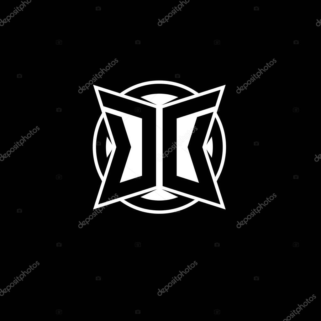 DD Monogram logo letter with simple modern shape style design. Circle rounded monogram logo.