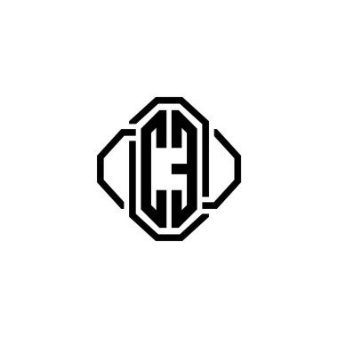 CE Monogram logo harfi ve basit modern antika tasarım. Lüks vintage tasarım, retro satır yuvarlak tasarım.