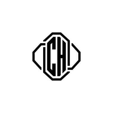 CH Monogram logo harfi. Basit modern antika tasarımı. Lüks vintage tasarım, retro satır yuvarlak tasarım.