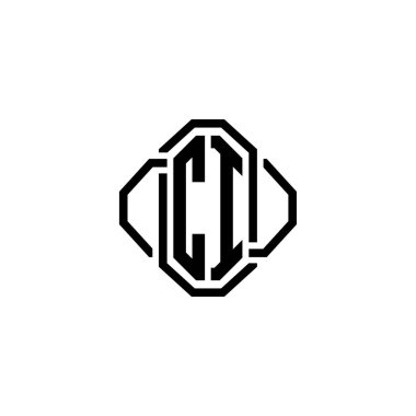 CI Monogram logo harfi. Basit, modern, antika bir tasarım. Lüks vintage tasarım, retro satır yuvarlak tasarım.
