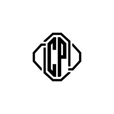 CP Monogram logo harfi. Basit modern antika tasarımı. Lüks vintage tasarım, retro satır yuvarlak tasarım.