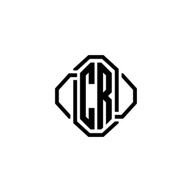 CR Monogram logo harfi. Basit modern antika tasarımı. Lüks vintage tasarım, retro satır yuvarlak tasarım.