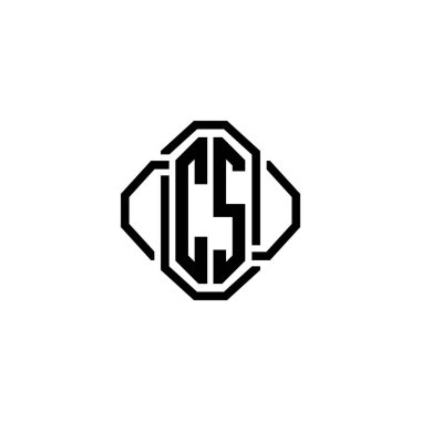 CS Monogram logo harfi ve basit modern antika tasarım. Lüks vintage tasarım, retro satır yuvarlak tasarım.