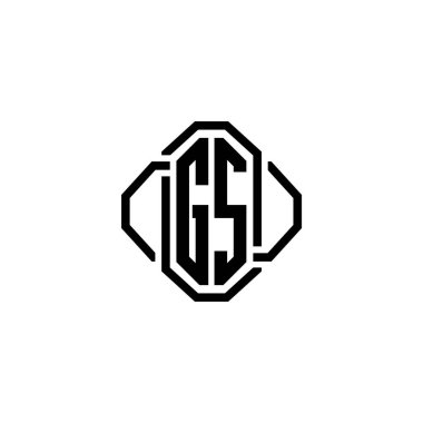 GS Monogram logo harfi ve basit modern antika tasarım. Lüks vintage tasarım, retro satır yuvarlak tasarım.