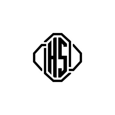 HS Monogram logo harfi ve basit modern antika tasarım. Lüks vintage tasarım, retro satır yuvarlak tasarım.