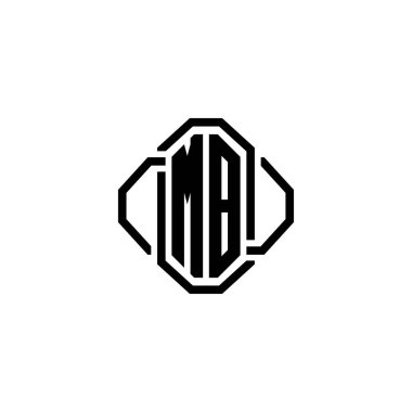MB Monogram logo harfi. Basit modern antika tasarımı. Lüks vintage tasarım, retro satır yuvarlak tasarım.