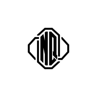 NQ Monogram logo harfi. Basit modern antika tasarımı. Lüks vintage tasarım, retro satır yuvarlak tasarım.