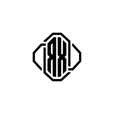 RX Monogram logo harfi ve basit modern antika tasarım. Lüks vintage tasarım, retro satır yuvarlak tasarım.