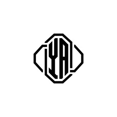 YA Monogram logo harfi. Basit modern antika tasarımı. Lüks vintage tasarım, retro satır yuvarlak tasarım.