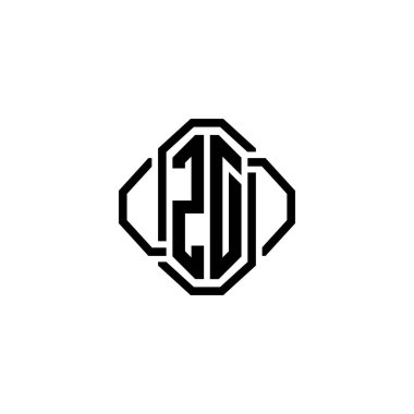 ZD Monogram logo harfi. Basit modern antika tasarımı. Lüks vintage tasarım, retro satır yuvarlak tasarım.