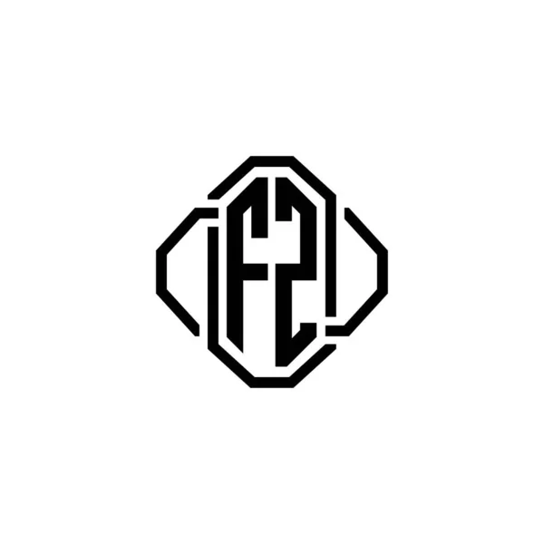 シンプルでモダンなヴィンテージレトロスタイルのデザインのFzモノグラムロゴの手紙 高級ヴィンテージデザイン レトロライン丸みを帯びたデザイン — ストックベクタ