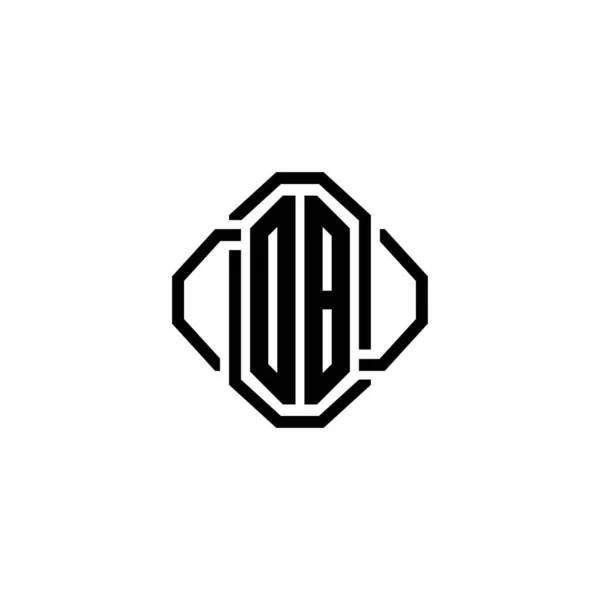 シンプルなモダンなヴィンテージレトロスタイルのデザインのObモノグラムロゴの手紙 高級ヴィンテージデザイン レトロライン丸みを帯びたデザイン — ストックベクタ