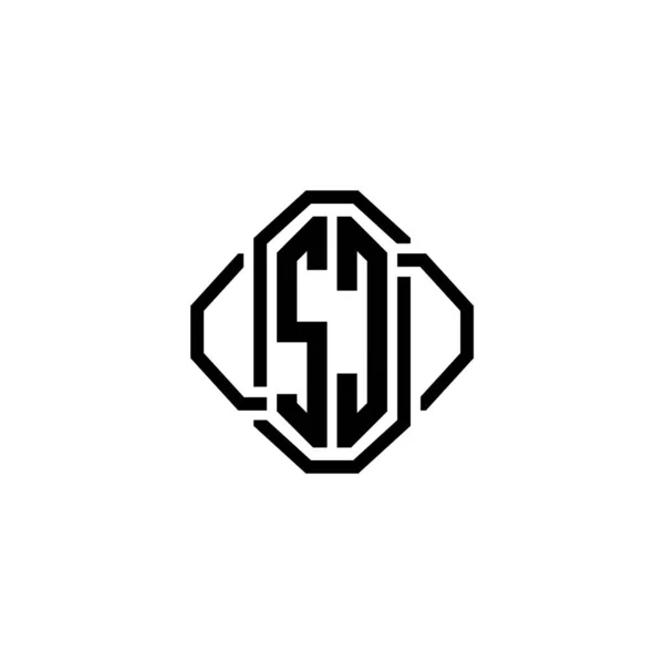 Monogram Logo Brev Med Enkel Modern Vintage Retro Stil Design — Stock vektor