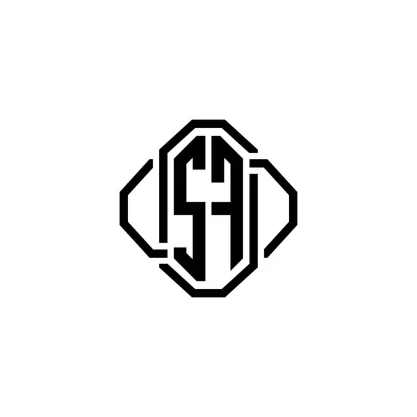Monogram Logo Harfi Basit Modern Antika Tasarım Lüks Vintage Tasarım — Stok Vektör