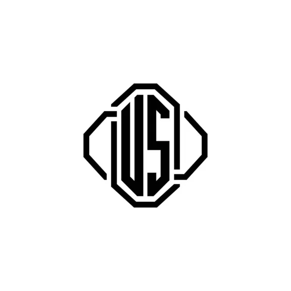Monogram List Logo Prosty Nowoczesny Vintage Stylu Retro Projektu Luksusowy — Wektor stockowy